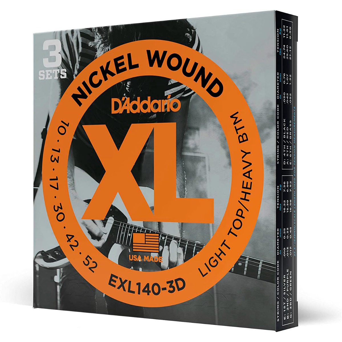 D'Addario EXL140-3D Nickel Wound Electric .010-.052 (3-Pack)