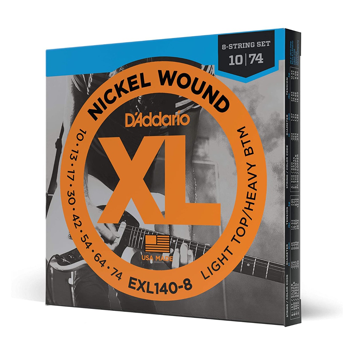 D'Addario EXL140-8 Nickel Wound 8-String Set 10-74