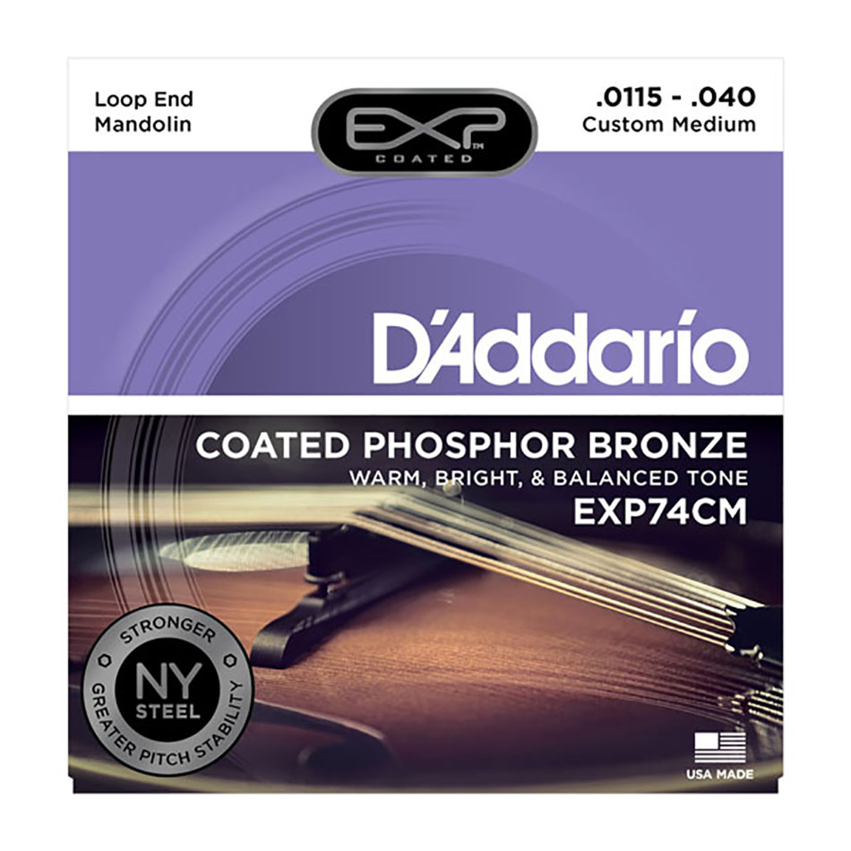 D'Addario EXP74CM Coated Phosphor Bronze Mandolin Custom Medium 11.5-40