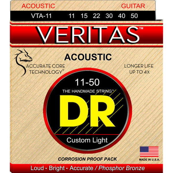 DR Strings VTA-11 VERITAS Phosphor Bronze Custom Light