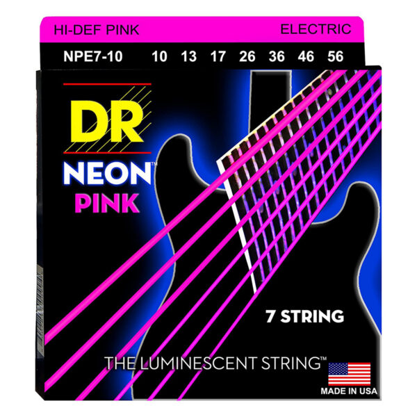 DR Strings Hi-Def Neon Pink Coated Electric 10-46