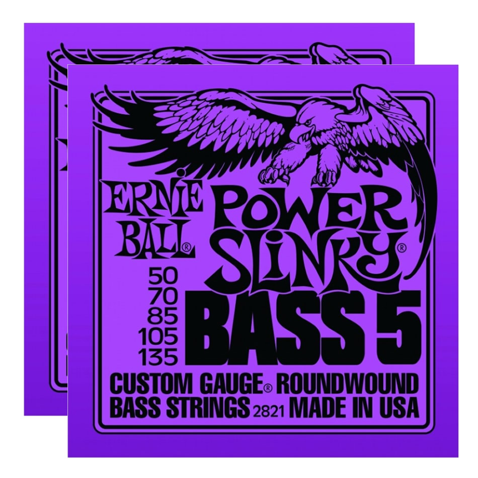 Ernie Ball 2821 Power Slinky 5-String Bass Set – 2 Pack