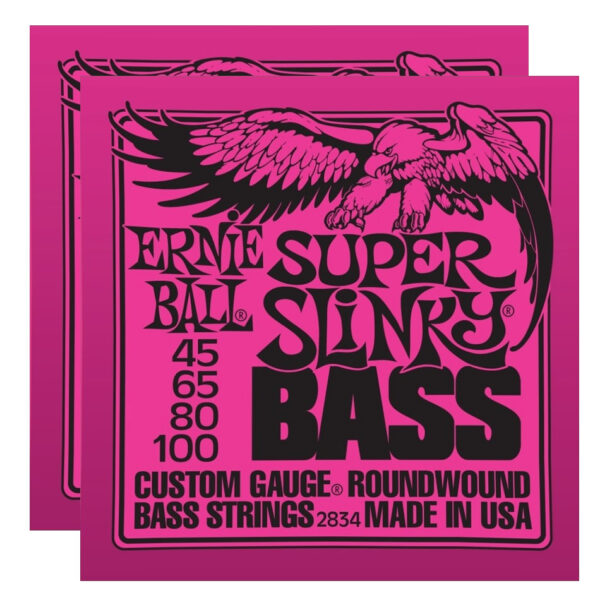 Ernie Ball Super Slinky Nickel Bass Strings (2834) – 2-Pack