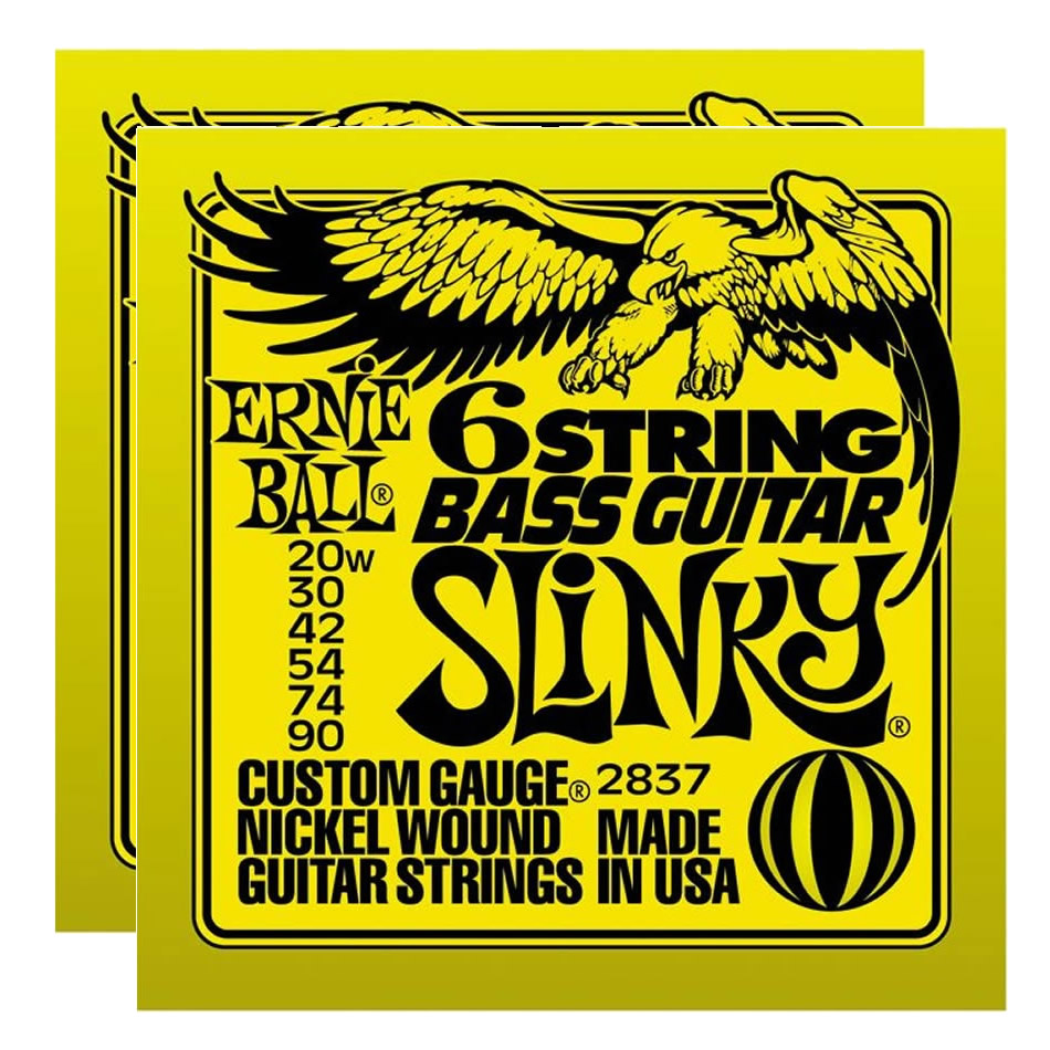 Ernie Ball Slinky 6-String Bass Strings 2837 – 2-Pack