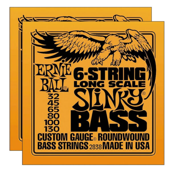 Ernie Ball 2838 Slinky Long Scale 6-String Bass Set (2-Pack)