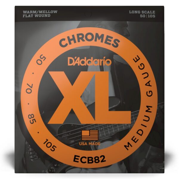 D'Addario ECB82 Chromes Flatwound Bass Strings 50-105
