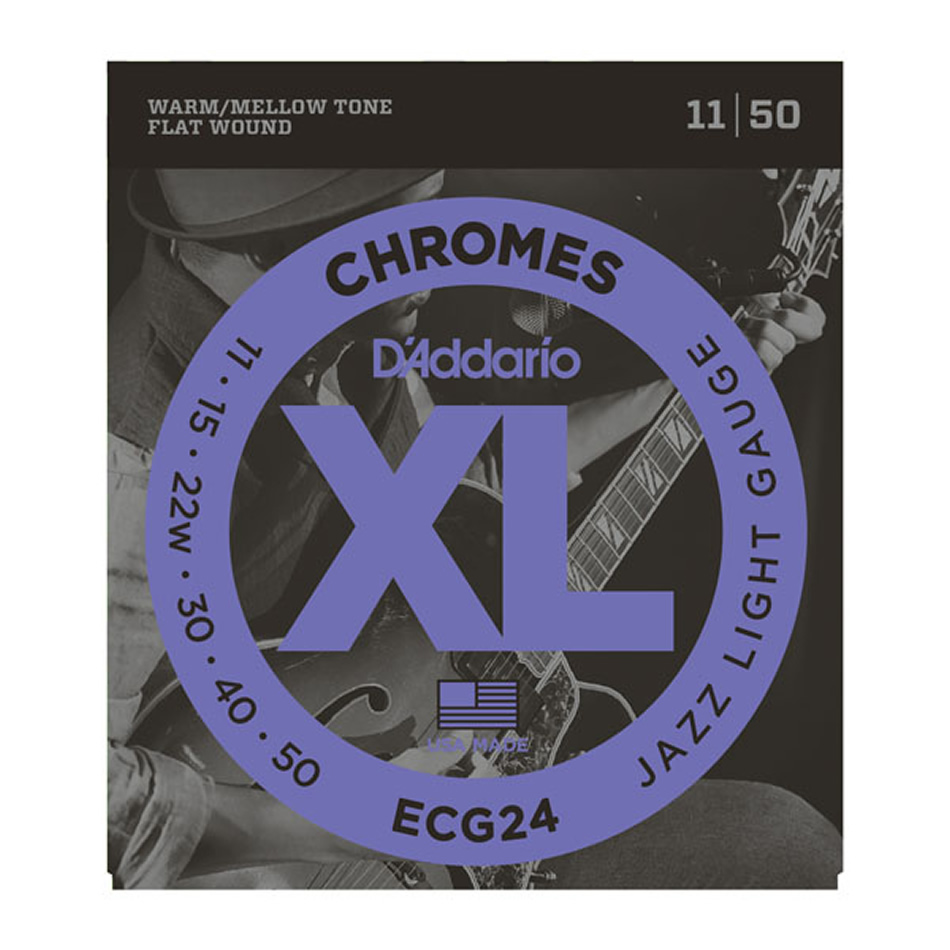 D'Addario ECG24 Chromes Flatwound Jazz Light 11-50