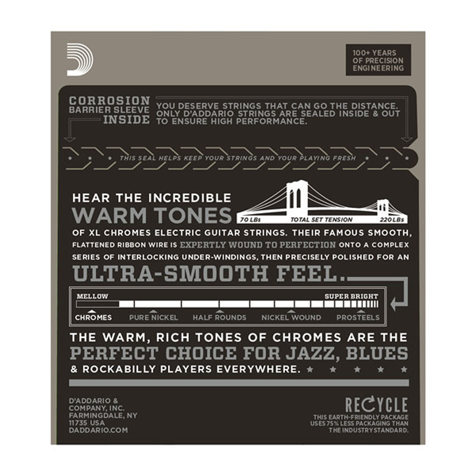 D'Addario ECG24 Chromes Flatwound Jazz Light 11-50 - Image 3