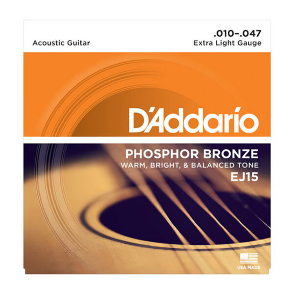 D'Addario EJ15 Phosphor Bronze Extra Light 10-47 (3-Pack)