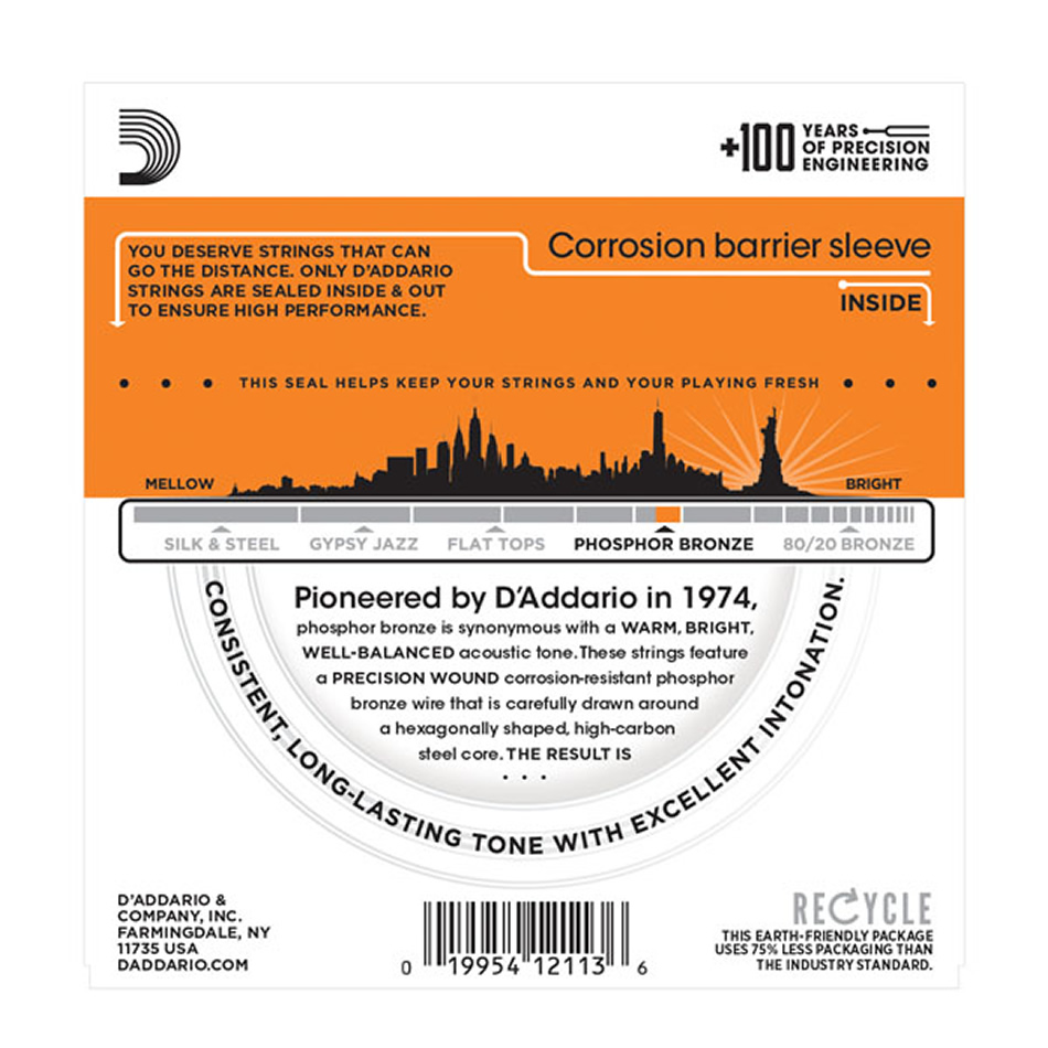 D'Addario EJ15 Phosphor Bronze Extra Light 10-47 (3-Pack) - Image 4