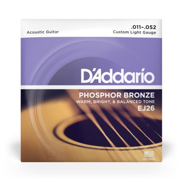 D'Addario EJ26 Custom Light Phosphor Bronze Acoustic Strings