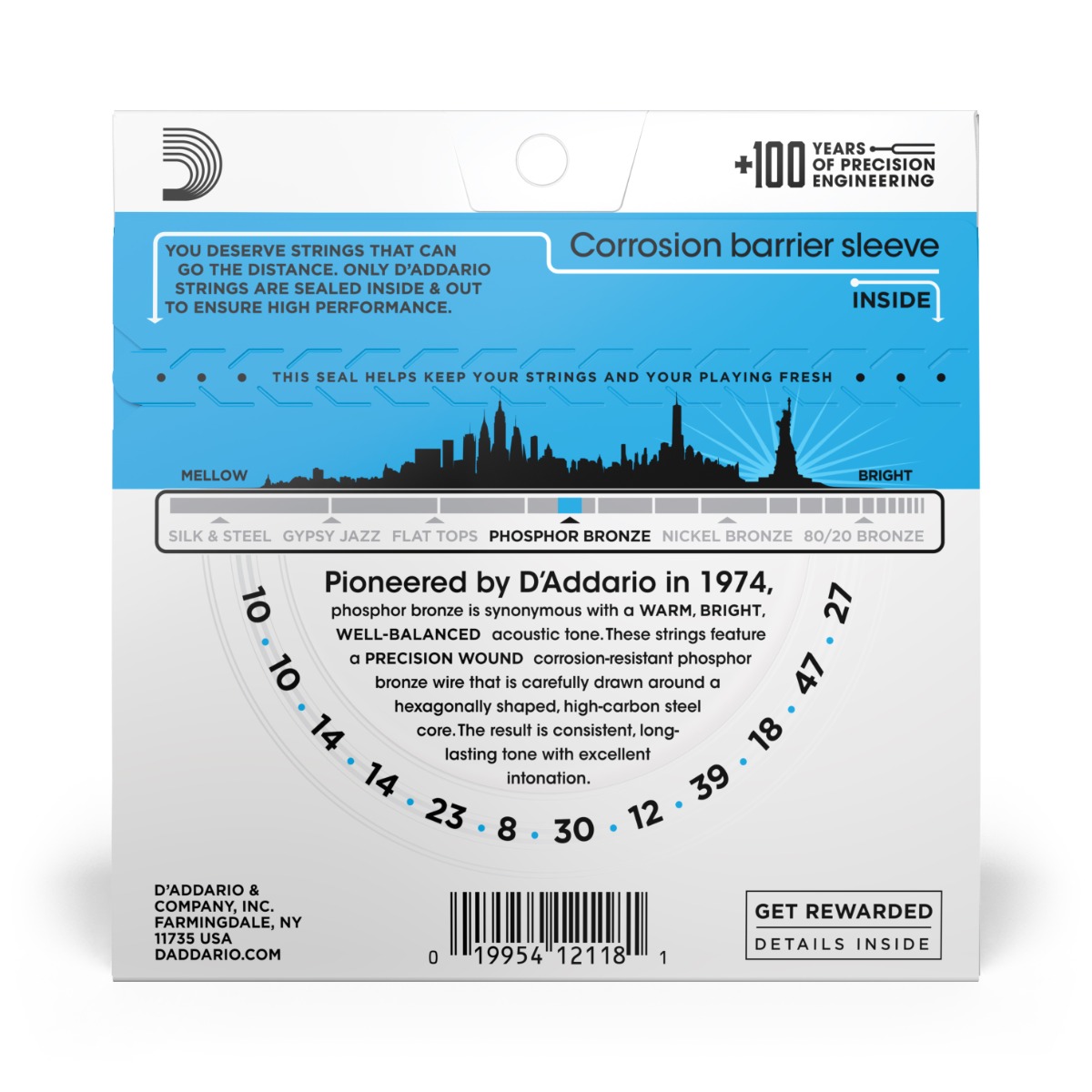 D'Addario EJ38 Phosphor Bronze Light 12-String Set - Image 2