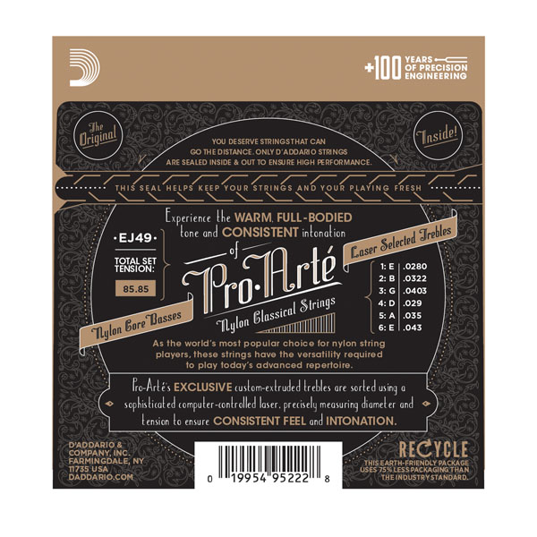 D'Addario EJ45C Pro-Arte Composite Classical Strings 28-44 - Image 3