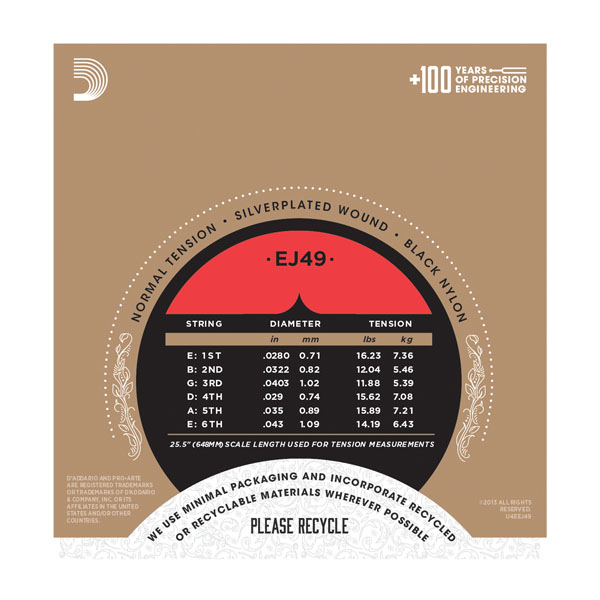 D'Addario EJ45C Pro-Arte Composite Classical Strings 28-44 - Image 2