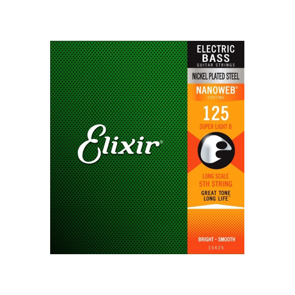 Elixir 15425 Nanoweb Coated Bass String .125 Single