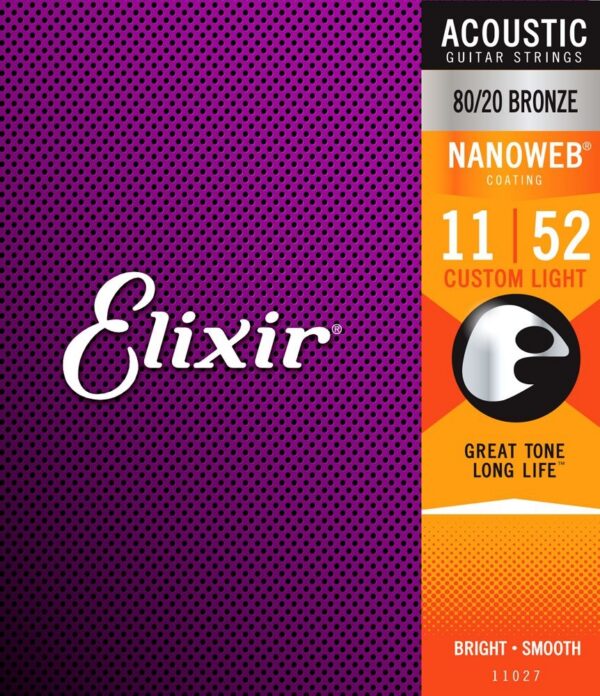 Elixir 80/20 Bronze NANOWEB Custom Light .011-.052