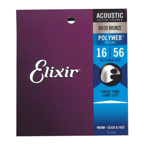 Elixir 11125 Polyweb Acoustic Strings 16-56, 12-Pack