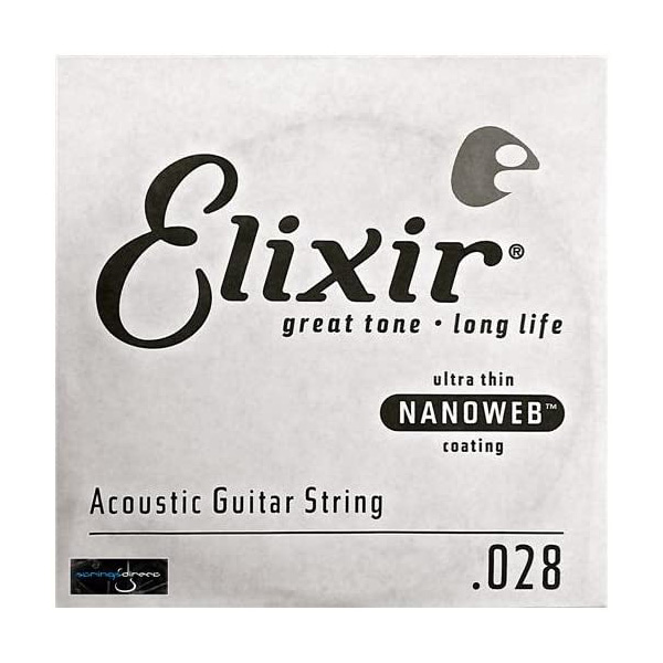Elixir 15128 Nanoweb 80/20 Bronze .028 Single String