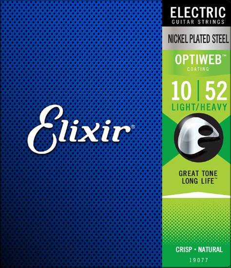 Elixir Electric Nickel Plated Steel OPTIWEB, Light/Heavy 10-52