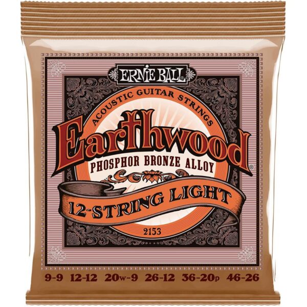 Ernie Ball EB2153 Earthwood Phosphor Bronze 12-String 9-46