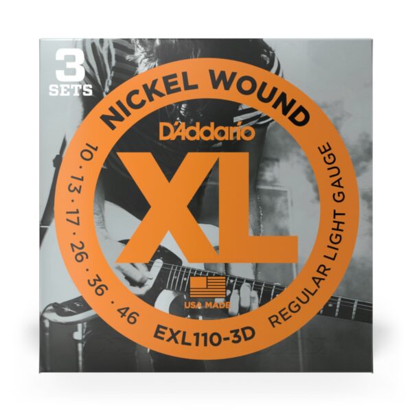 D'Addario EXL110-3D XL Nickel Regular Light 3-Pack