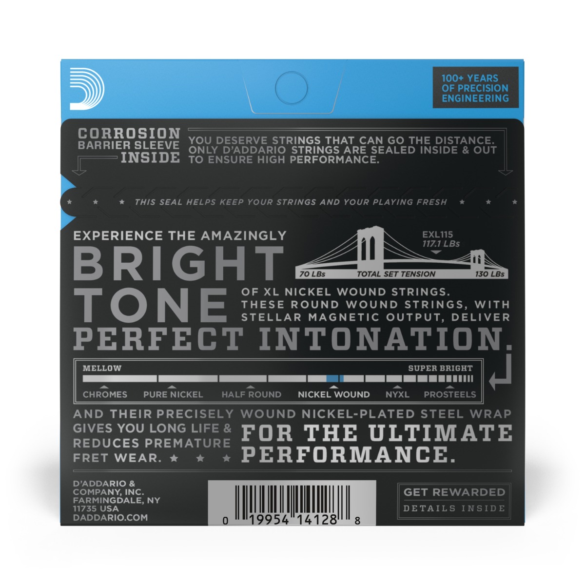D'Addario EXL115 Nickel Wound Electric Strings, Blues/Jazz - Image 2