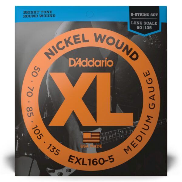 D'Addario EXL160-5 Nickel Bass Strings 50-135 5-String Long