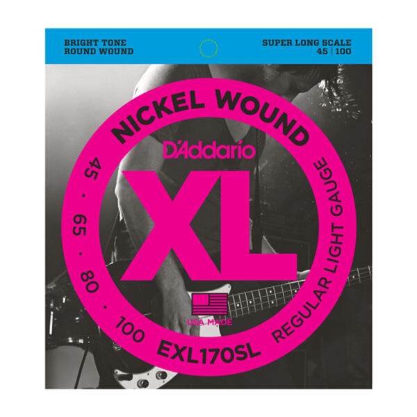 D'Addario EXL170SL Nickel Wound Bass Strings, Light 45-100, Super Long Scale