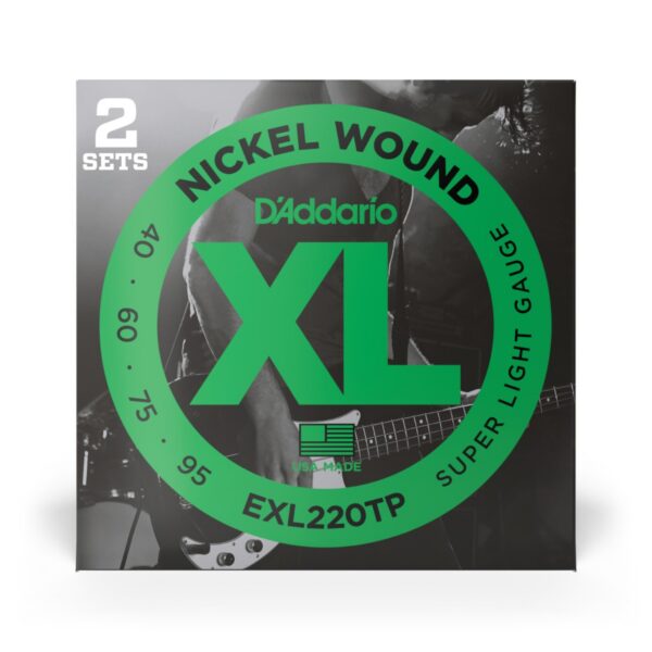 D'Addario EXL220TP 2-Pack XL Nickel Bass Strings 40-95 Long