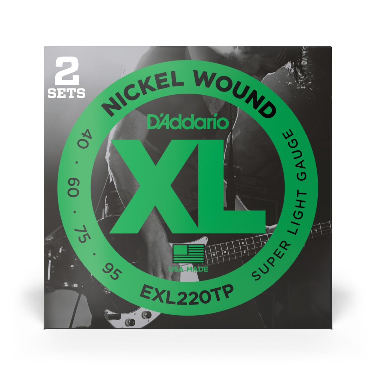 D'Addario EXL220TP 2-Pack XL Nickel Bass Strings 40-95 Long