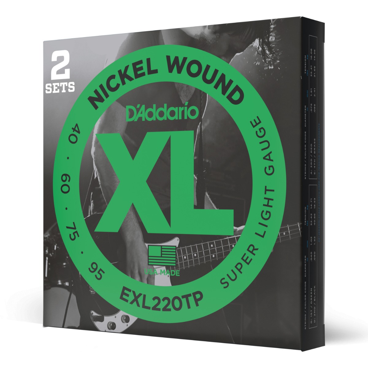 D'Addario EXL220TP 2-Pack XL Nickel Bass Strings 40-95 Long - Image 3