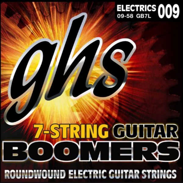 GHS GB7L 7-String Boomers Nickel Electric Strings .009-.058