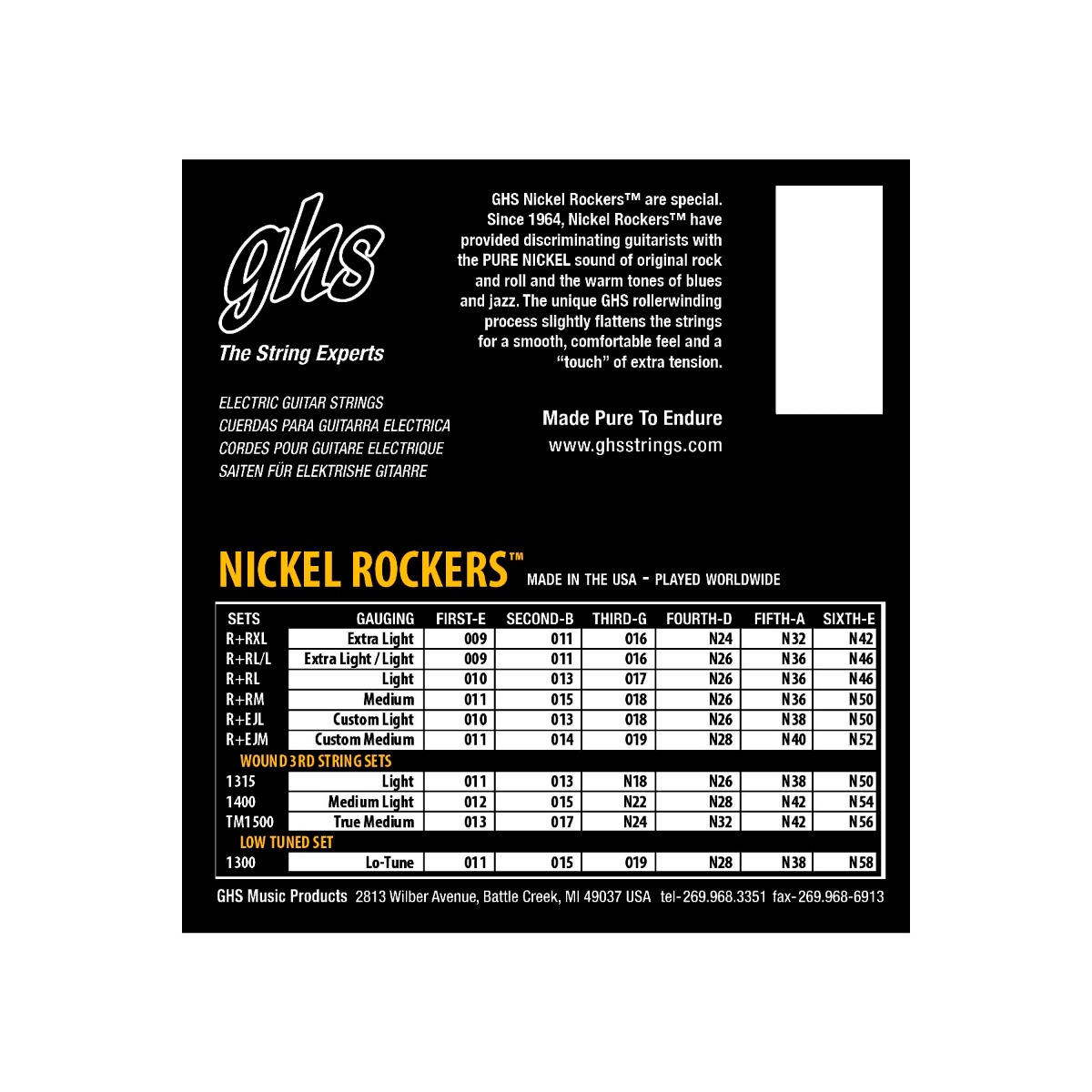 GHS Lo Tune Roller Nickel Rockers Electric Strings - Image 2