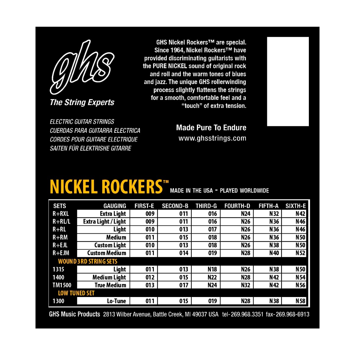 GHS Nickel Rockers Electric Guitar Strings - Light .010 - Image 2