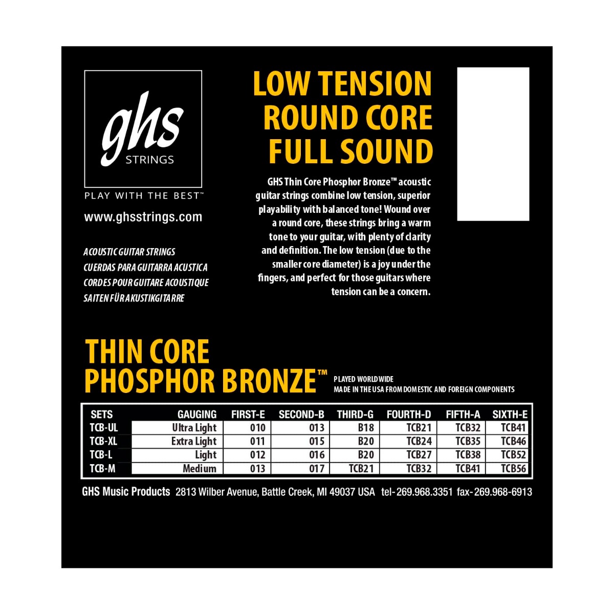 GHS Phosphor Bronze Ultra Light 10-41 Acoustic Set - Image 2