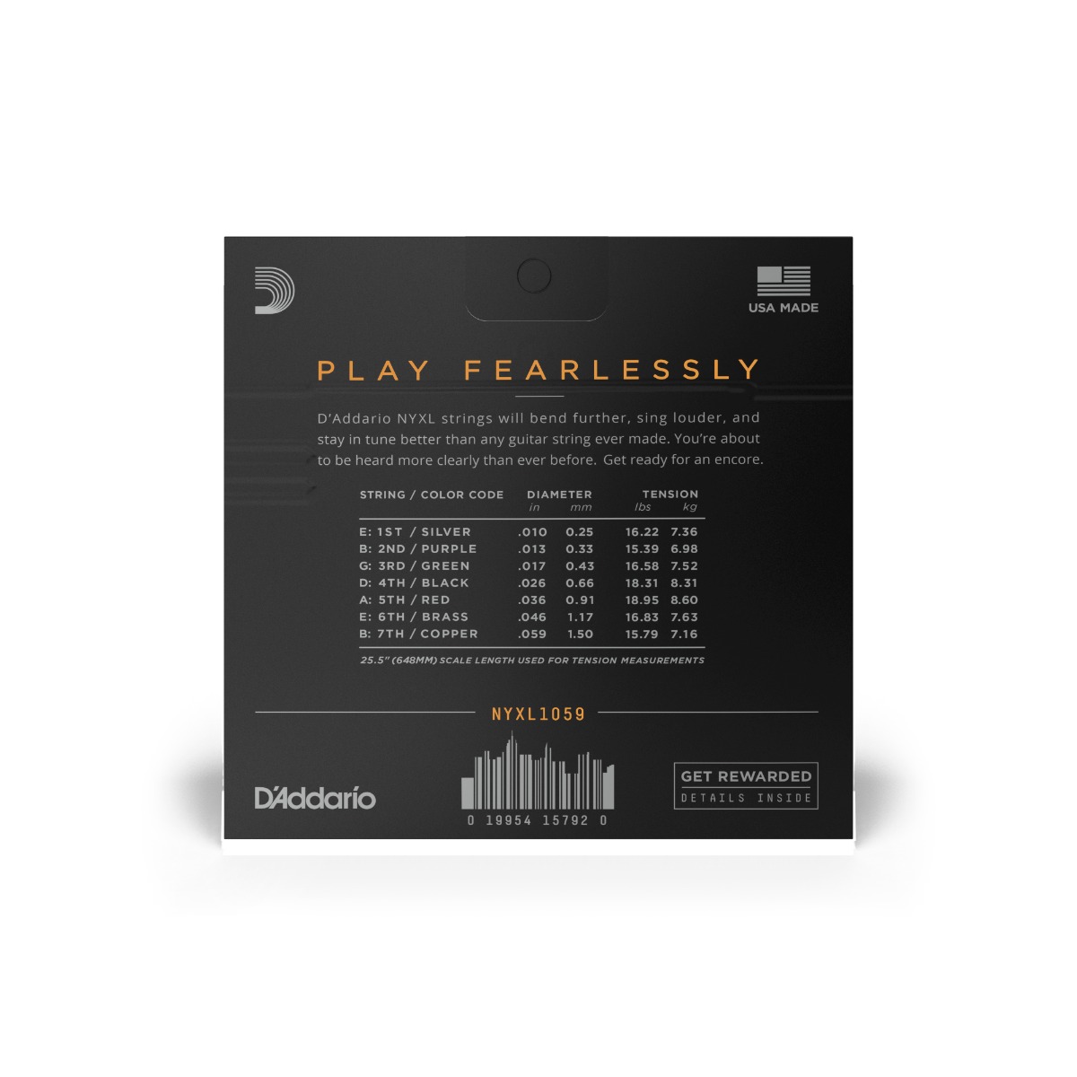 D'Addario NYXL1059 7-String Nickel Wound Set, 10-59 - Image 2
