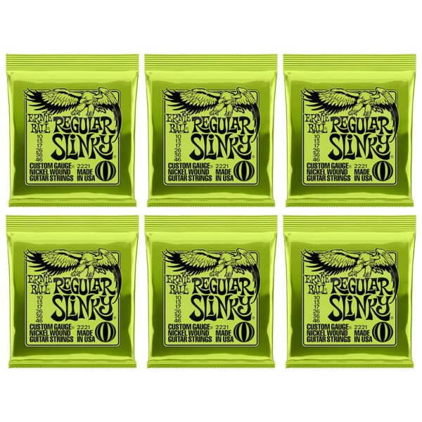 Ernie Ball Regular Slinky Nickel Wound Strings 6-Pack (2221)