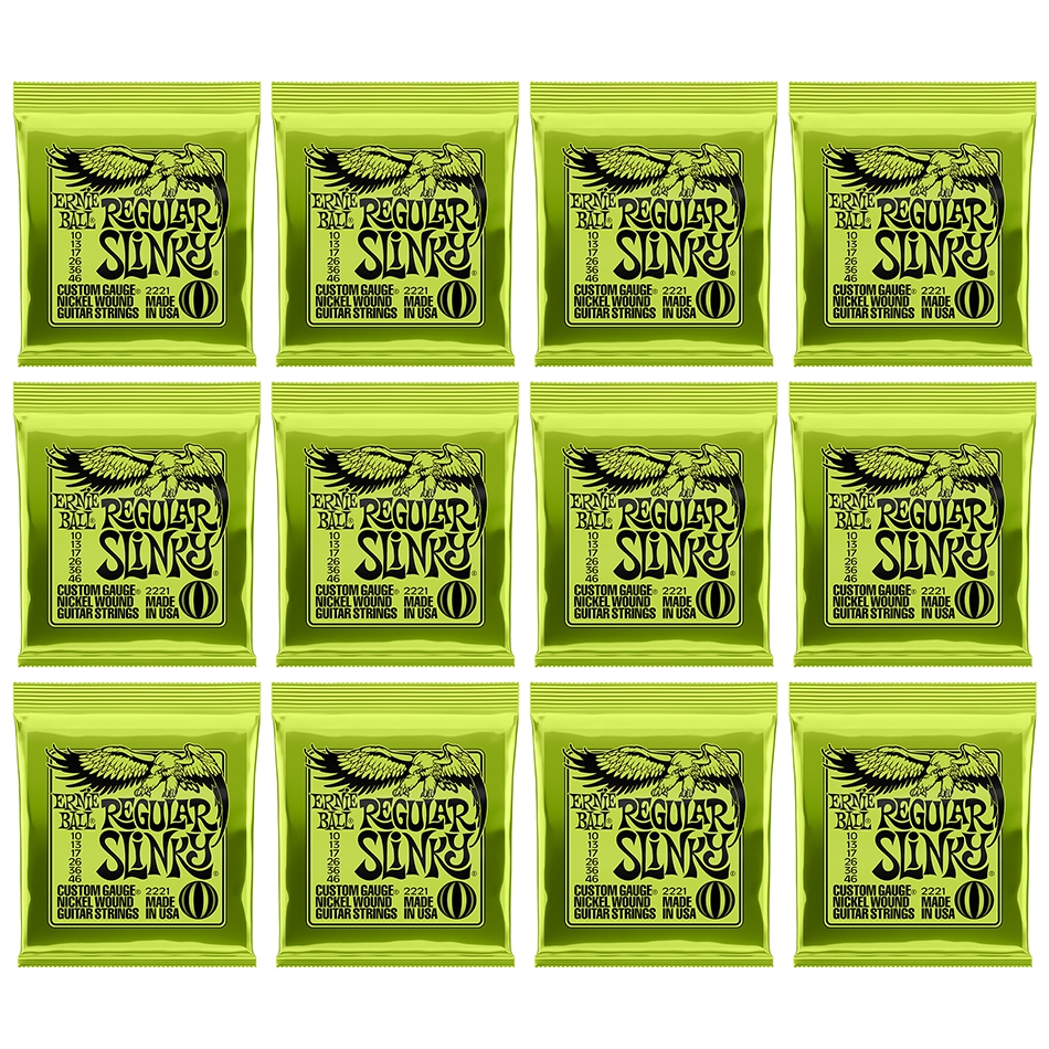 Ernie Ball Regular Slinky Nickel Wound Electric Strings 12-Pack (2221)