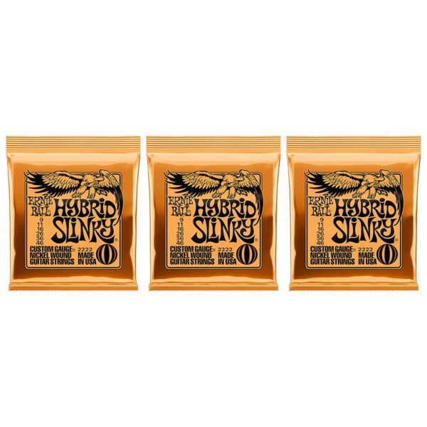 Ernie Ball Hybrid Slinky Nickel Electric Strings 3-Pack (2222)