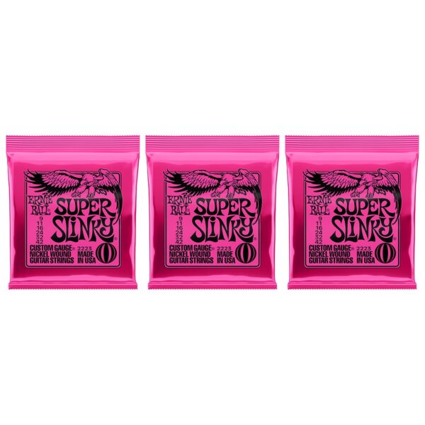 Ernie Ball Super Slinky Nickel Electric Strings 3-Pack (2223)