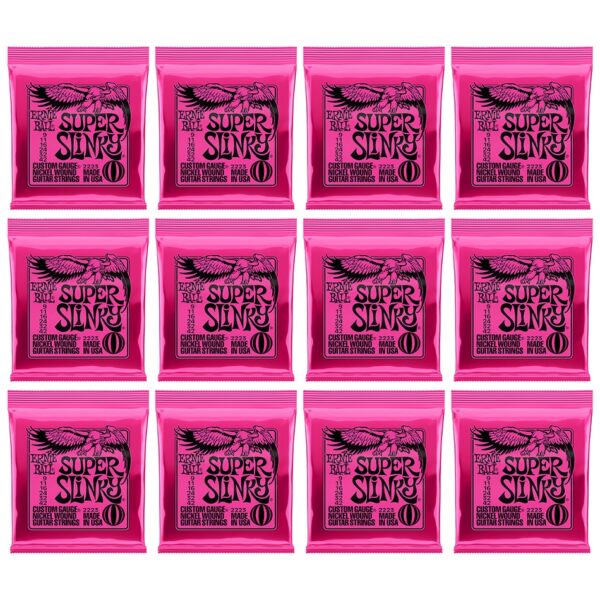 Ernie Ball Super Slinky Nickel Electric Strings, 12-Pack