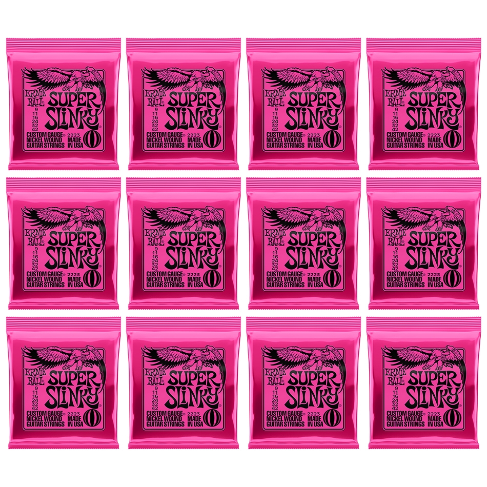 Ernie Ball Super Slinky Nickel Electric Strings, 12-Pack