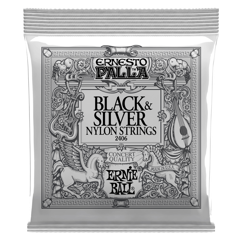 Ernie Ball Ernesto Palla Black & Silver Nylon Set