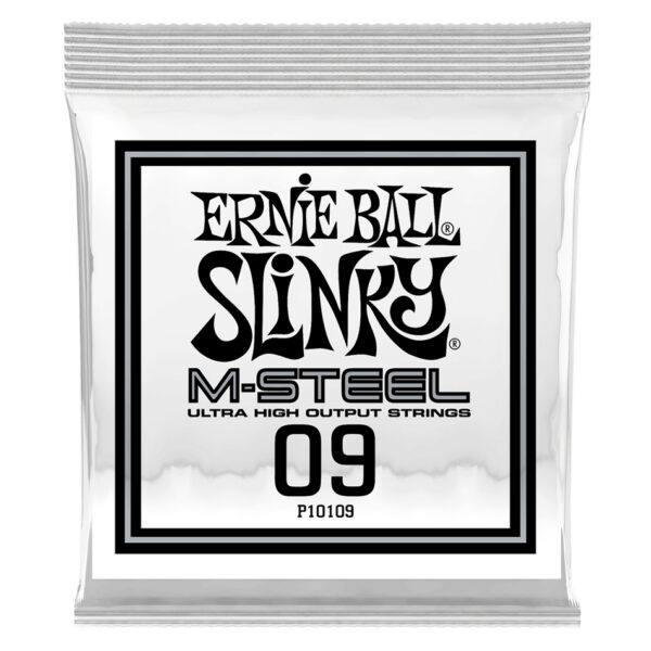 Ernie Ball .009 M-Steel Plain Guitar Strings (6-Pack)