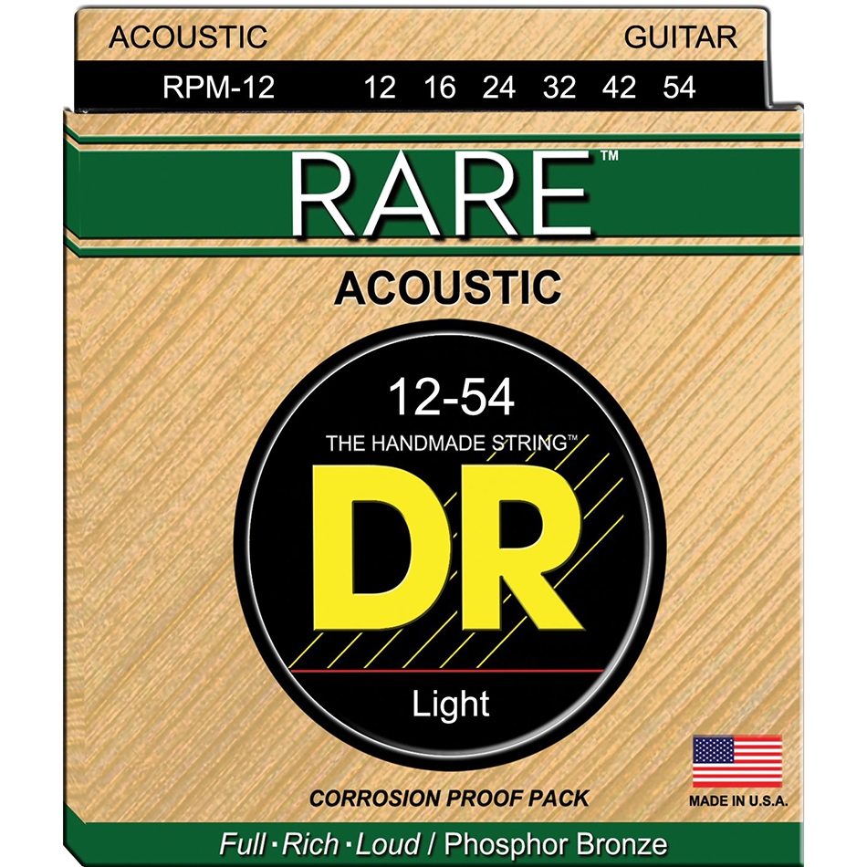 DR Strings RARE Phosphor Bronze Acoustic Strings 12-54
