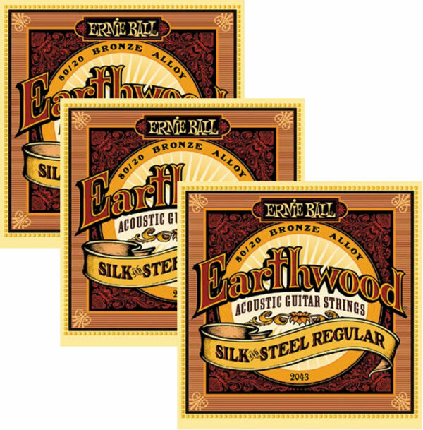 Ernie Ball Earthwood Silk & Steel Regular (2043) - 3-Pack