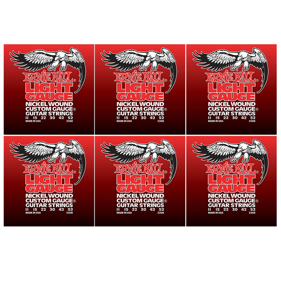 Ernie Ball 2208 Light Electric Guitar Strings 6-Pack