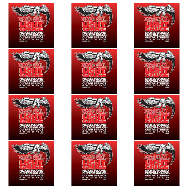 Ernie Ball 2208 Light Nickel Wound Electric Strings, 12-Pack