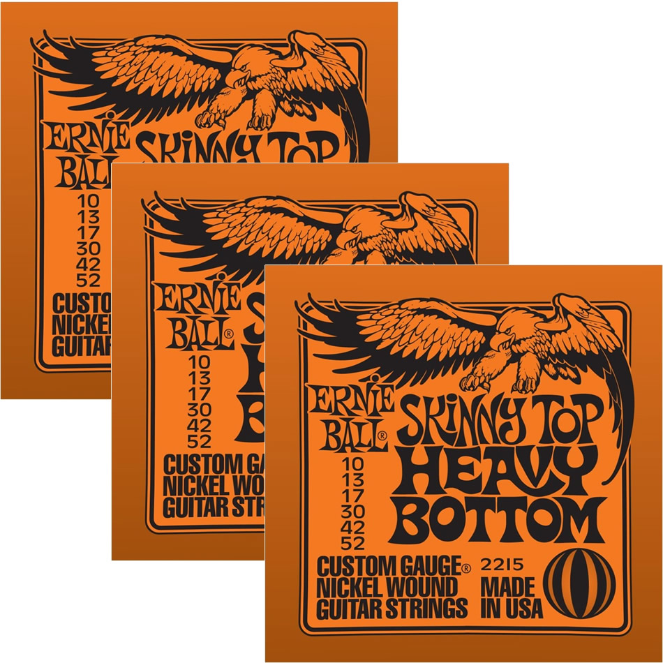 Ernie Ball Cobalt Skinny Top Heavy Bottom Slinky 3-Pack