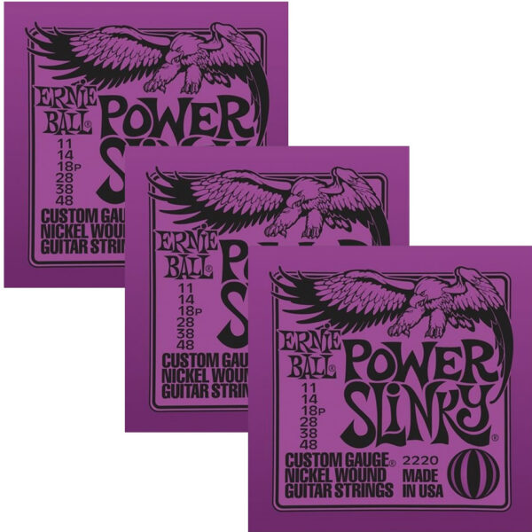 Ernie Ball Power Slinky Nickel Electric Strings 3-Pack (2220)